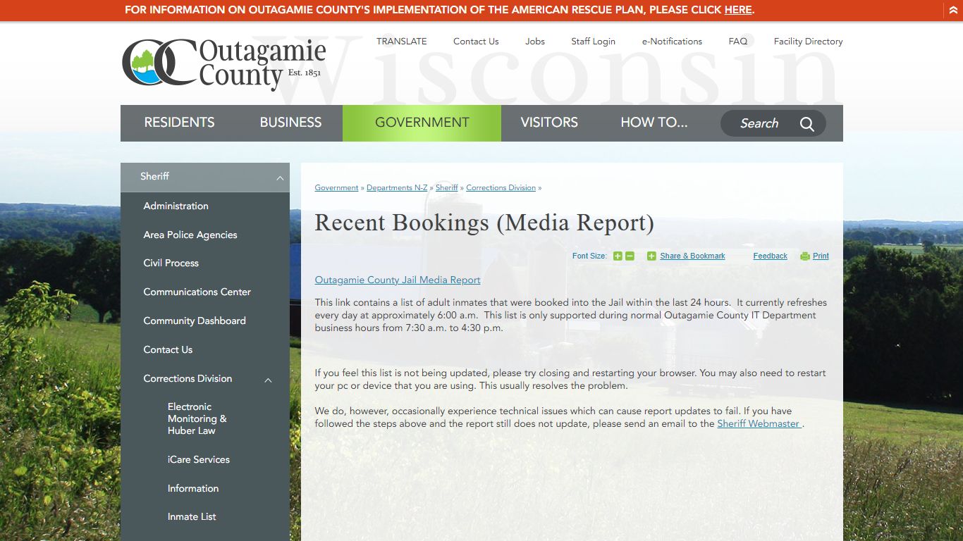Recent Bookings (Media Report) | Outagamie County, WI